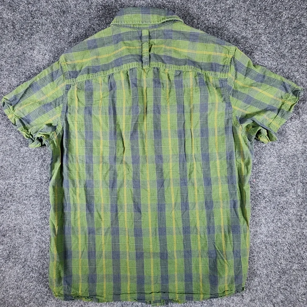 The North Face Green Baytrail Plaid Men's M Short Sleeve Button‎ Up Camp Shirt